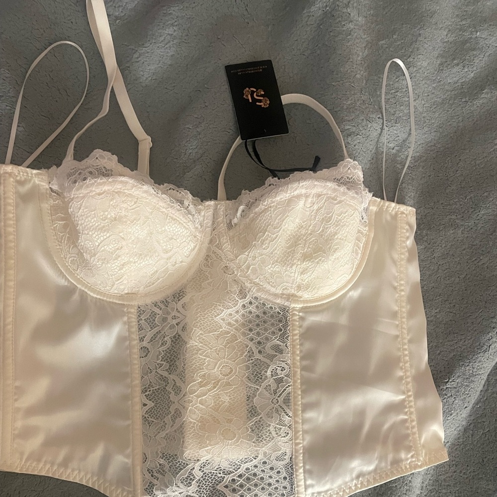 NWT White Lace Sincerely Jules Corset Top
